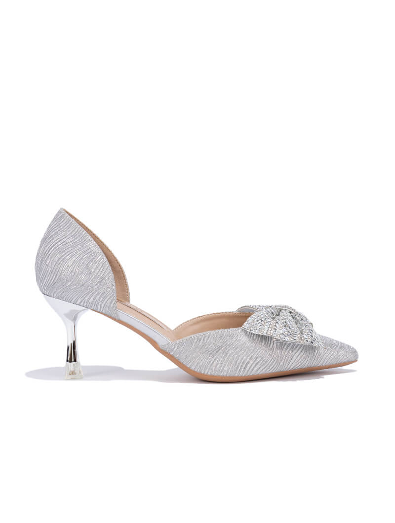 Escarpins avec nœud en strass